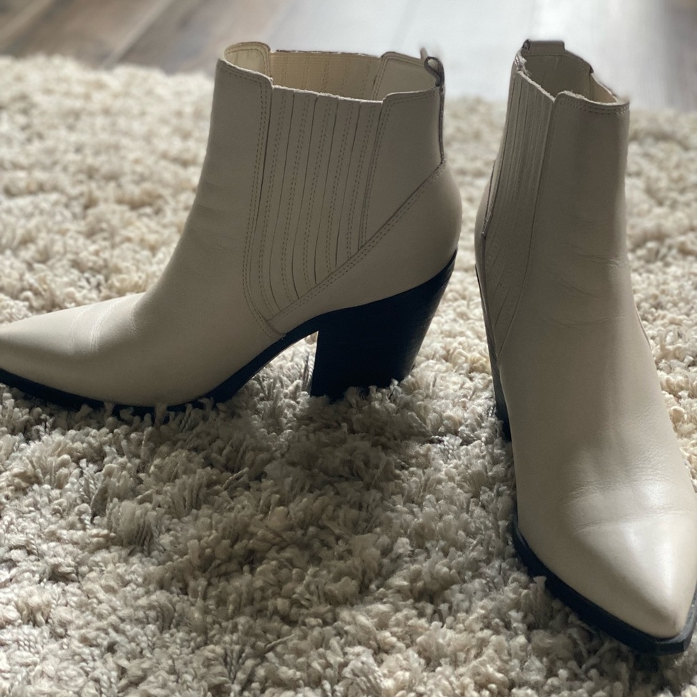 Marc Fisher Cream Ankle Boots